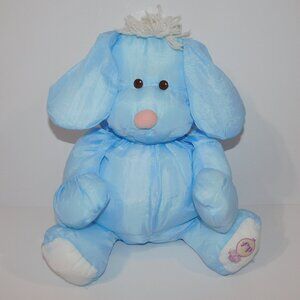 VTG 1986 Fisher Price Puffalumps 8003 15" Blue Puppy Dog Nylon Plush Stuffed